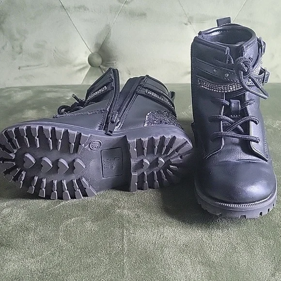 Mix No.6 Black Kids Boots with Glitter Accents - Picture 4 of 4